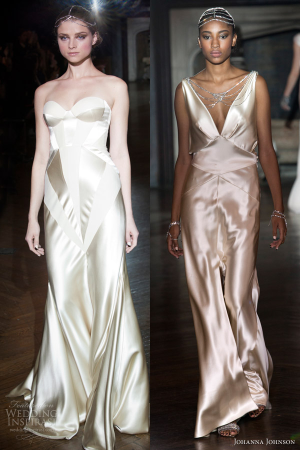 johanna johnson muse 2014 gatsby wedding dress seamed satin gowns