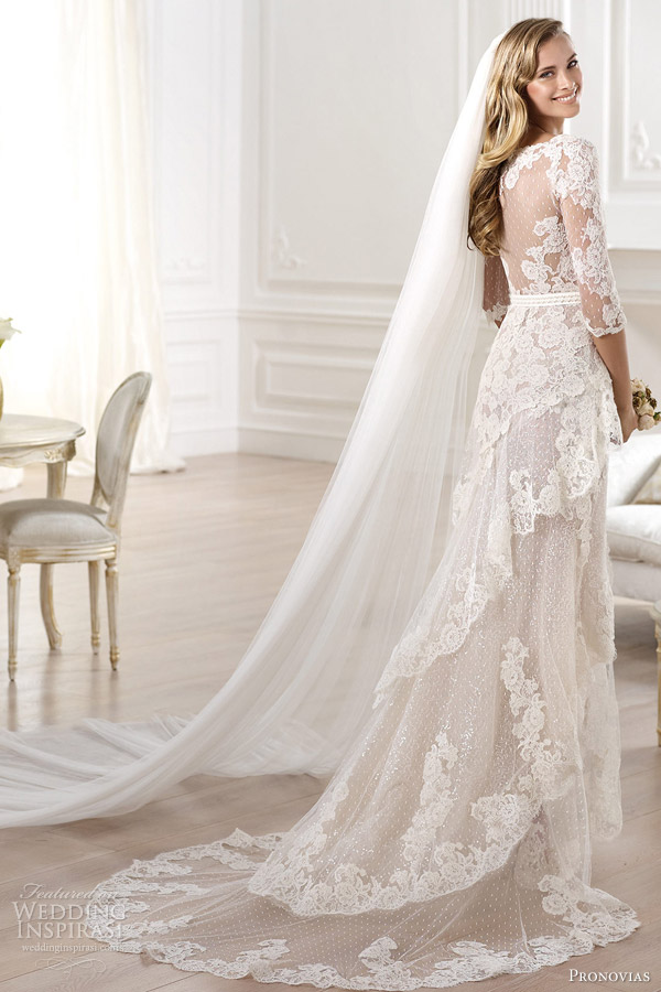 pronovias 2014 atelier bridal collection yaela lace wedding dress back