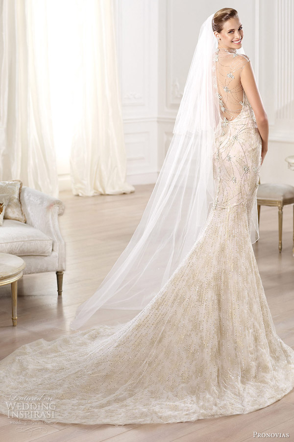 pronovias 2014 yalim wedding dress back view