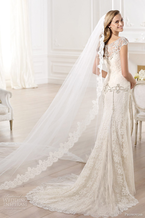 pronovias atelier 2014 yalena cap sleeve wedding dress back