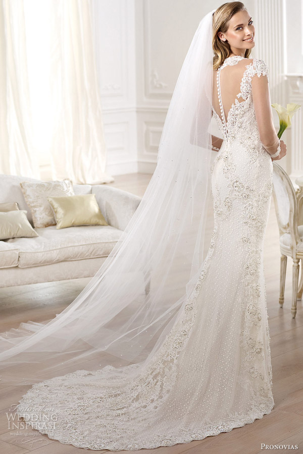 pronovias atelier 2014 yanida wedding dress illusion long sleeves back pronovias atelier 2014 yanida wedding dress illusion long sleeves back