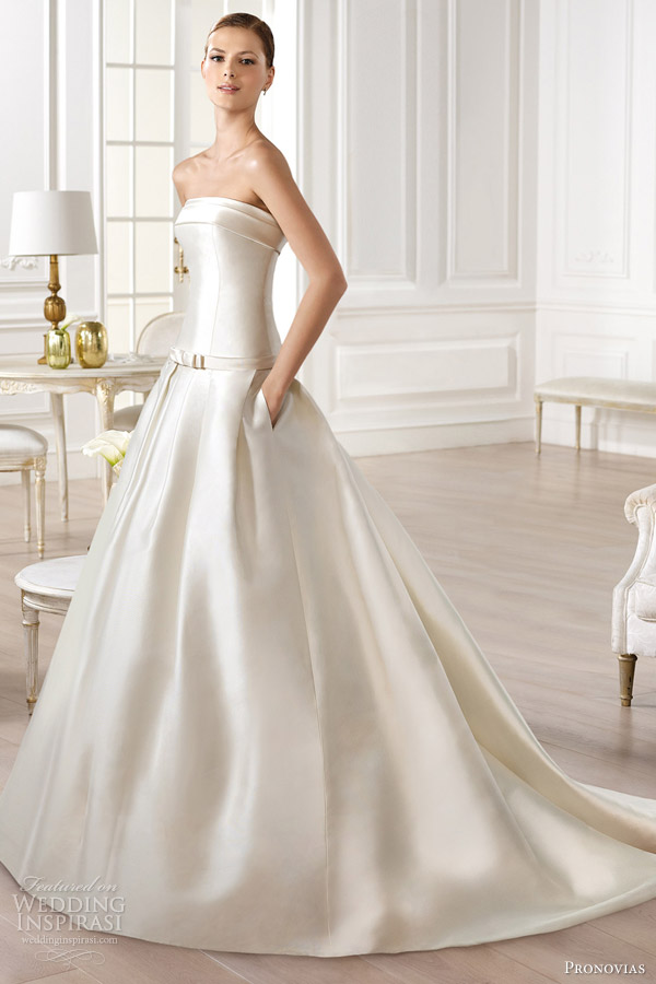 pronovias atelier 2014 yency strapless wedding dress