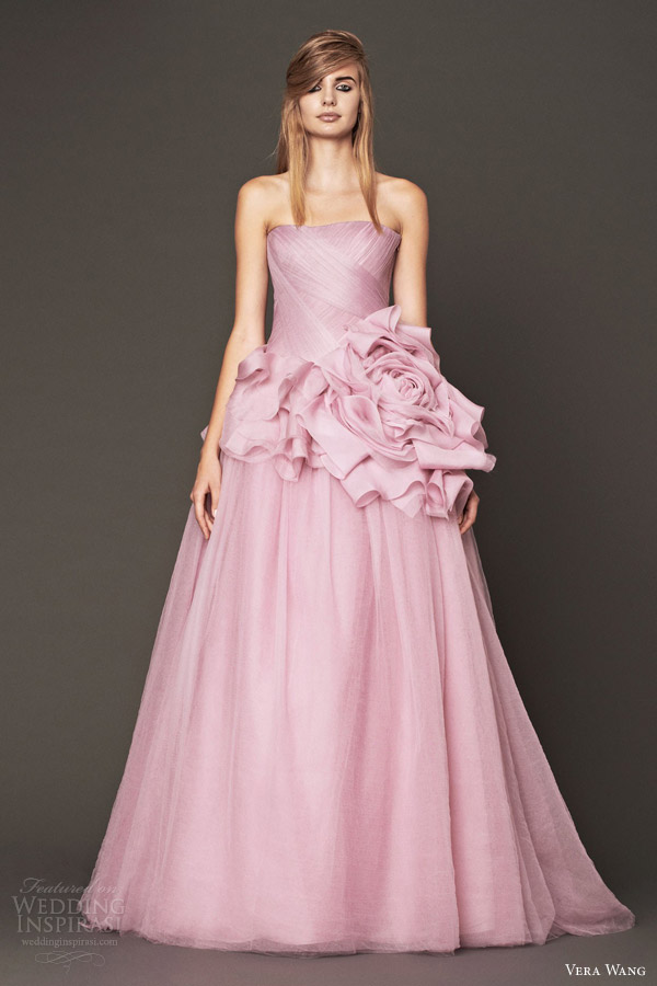 vera wang bridal fall 2014 pink wedding dress