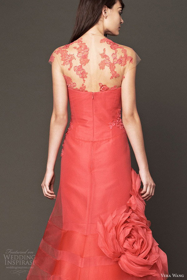 vera wang coral pink wedding dress fall 2014 bacl