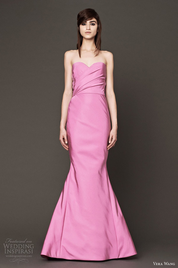 vera wang pink wedding dress 2014 fall bridal