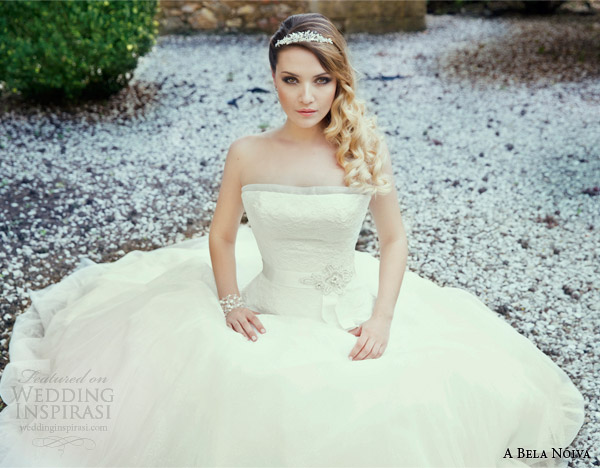 a bela noiva 2014 bridal strapless wedding dress