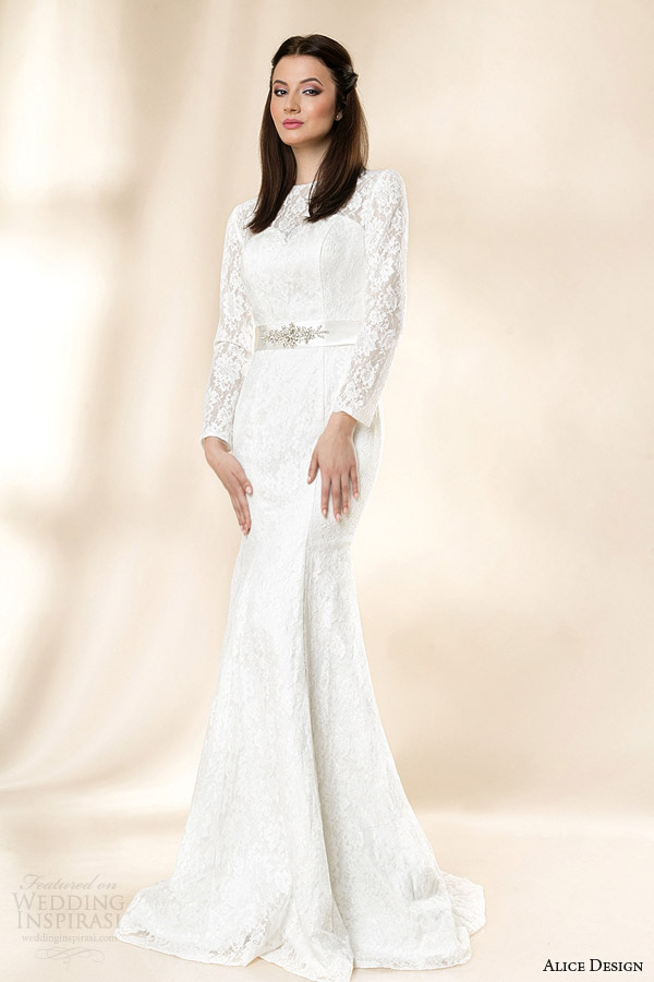 alice design wedding dresses 2014 matilda long sleeve lace gown