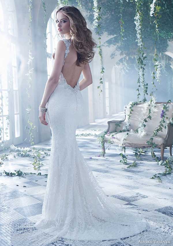 alvina valenta 2014 spring bridal lace wedding dress style 9400