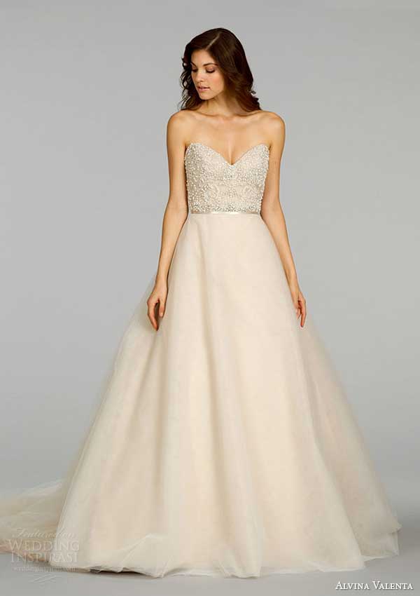 alvina valenta bridal spring 2014 latte tulle ball gown style 9401