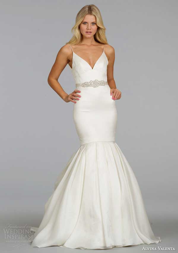 alvina valenta bridal spring 2014 trumpet wedding dress straps style 9406