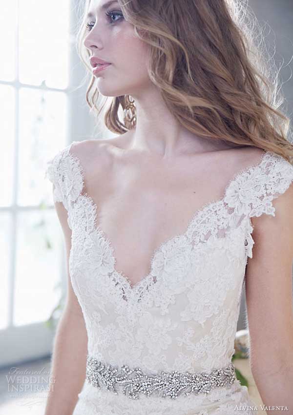 alvina valenta wedding dress spring 2014 lace gown style 9412 close up bodice