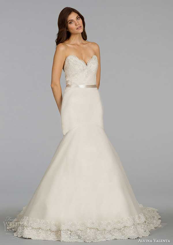 alvina valenta wedding dresses spring 2014 bridal strapless fit flare gown style 9413