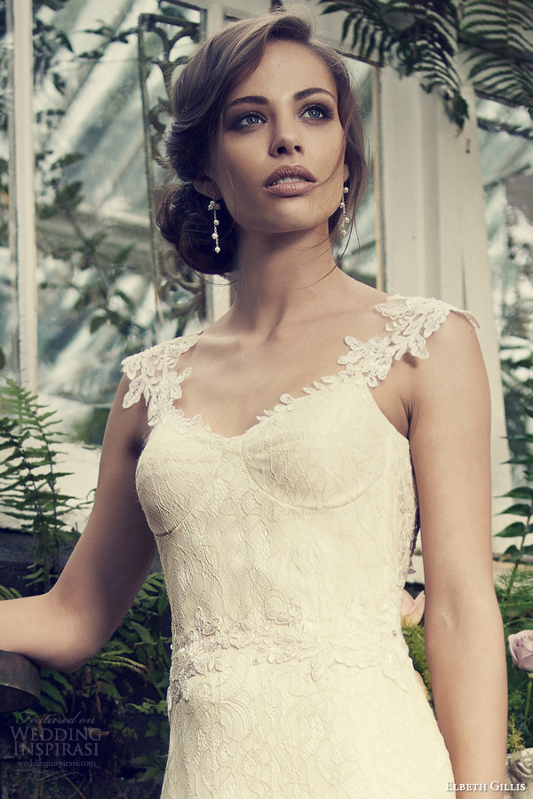 elbeth gillis bridal 2014 zelda wedding dress embroidered straps close up