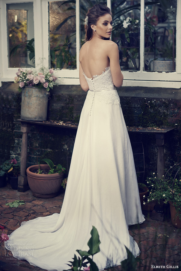 elbeth gillis wedding dresses 2014 jennifer strapless gown back train