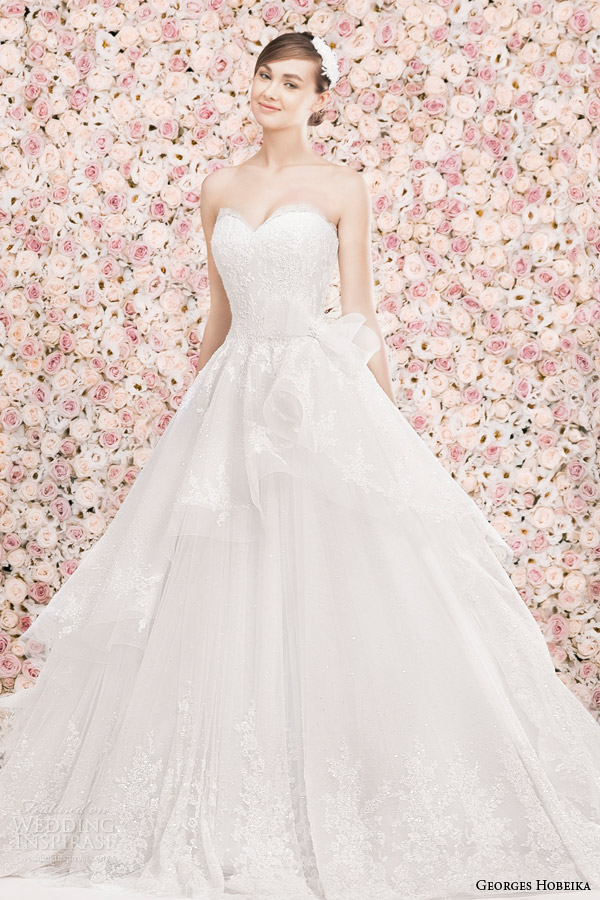 georges hobeika 2014 strapless wedding dress