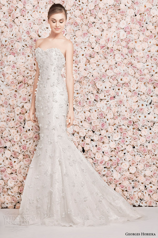 georges hobeika bridal 2014 strapless mermaid wedding dress