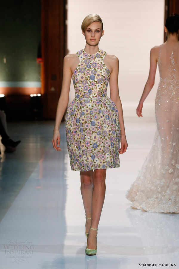 georges hobeika haute couture spring 2014 halter dress beaded flower