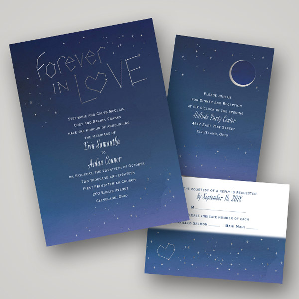 invitations by dawn gold foil pressed wedding invitation card style stars aligned