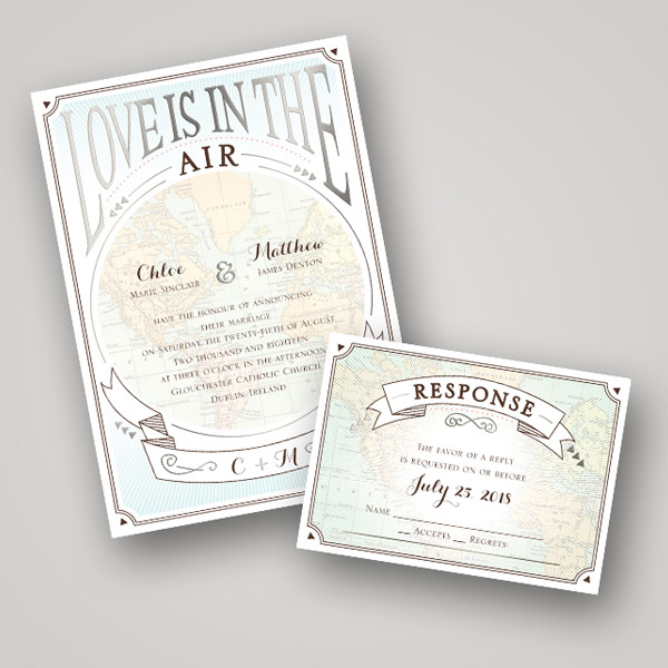 Hot Trend Foil Stamped Wedding Stationery from