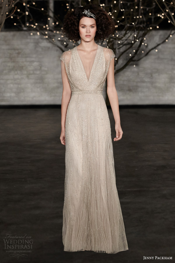 jenny packham bridal 2014 charlotte illusion cap sleeve wedding dress