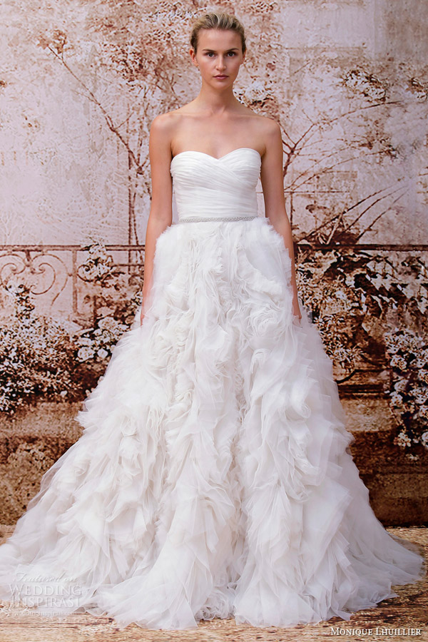 monique lhuillier 2014 bridal skye strapless wedding dress