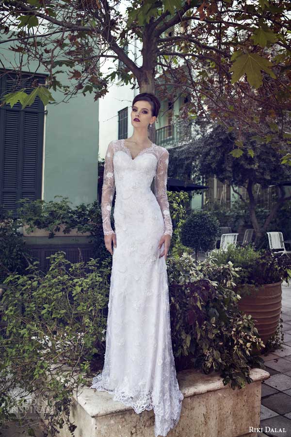 riki dalal bridal 2014 long sleeve weddingdress v neck full view riki dalal bridal 2014 long sleeve weddingdress v neck full view