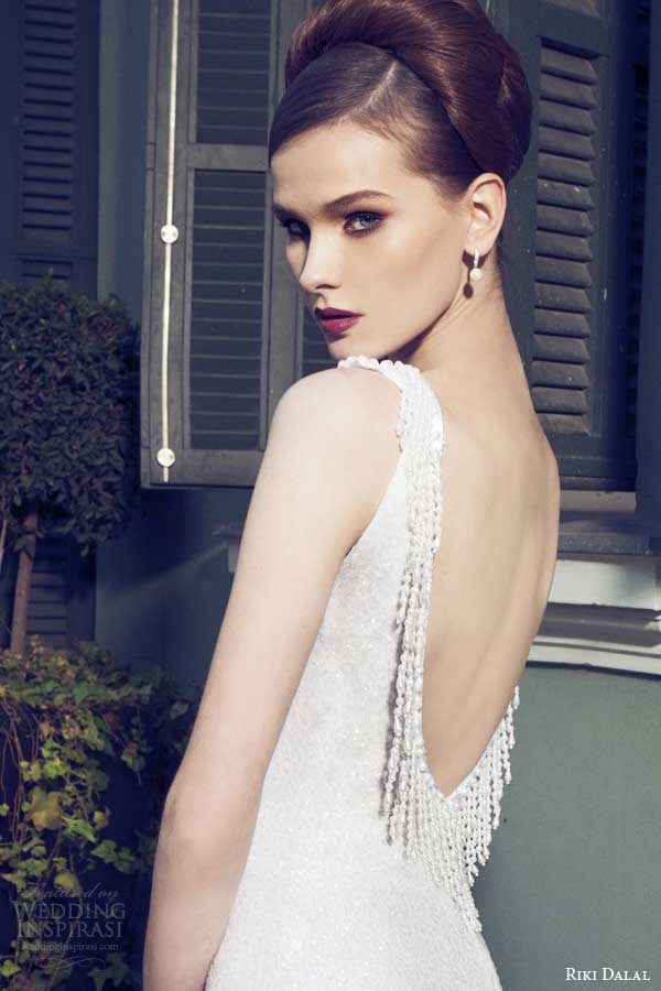 riki dalal bridal 2014 sleeveless sheath wedding dress back view close up riki dalal bridal 2014 sleeveless sheath wedding dress back view close up