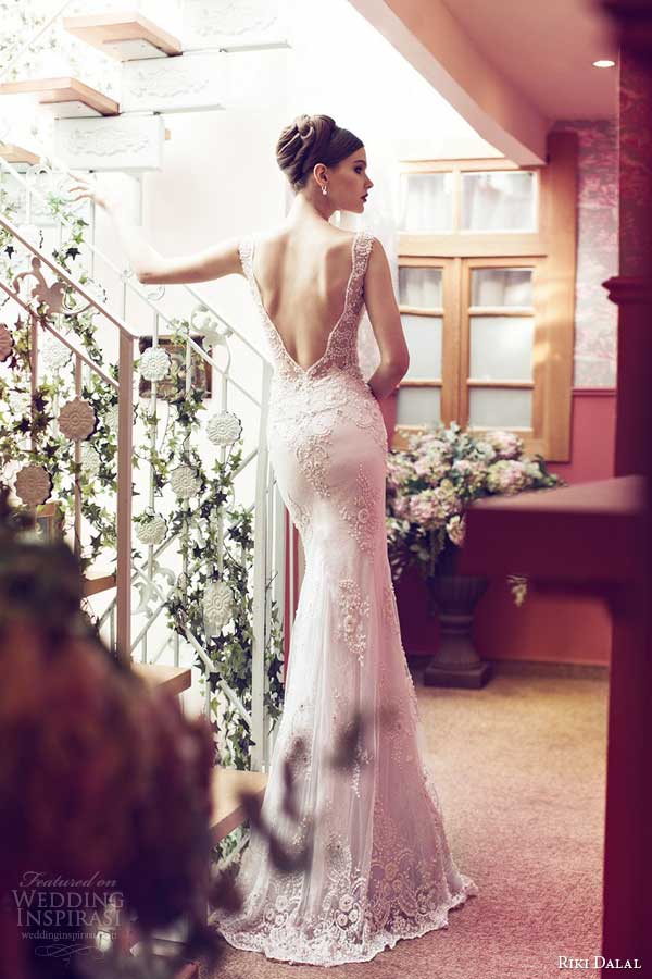 riki dalal wedding dresses 2014 sleeveless lace gown back detail