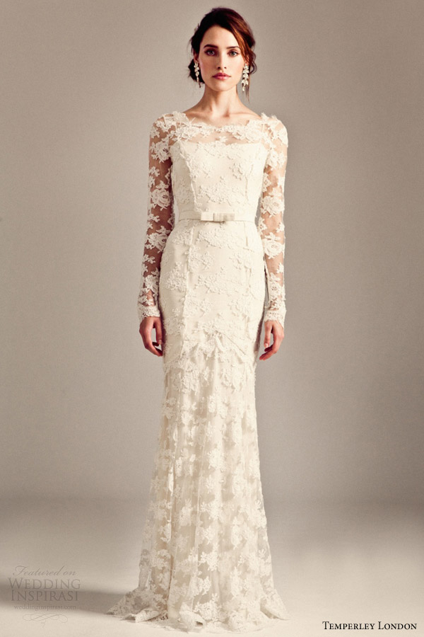 temperley bridal 2014 iris collection florence long sleeve wedding dress