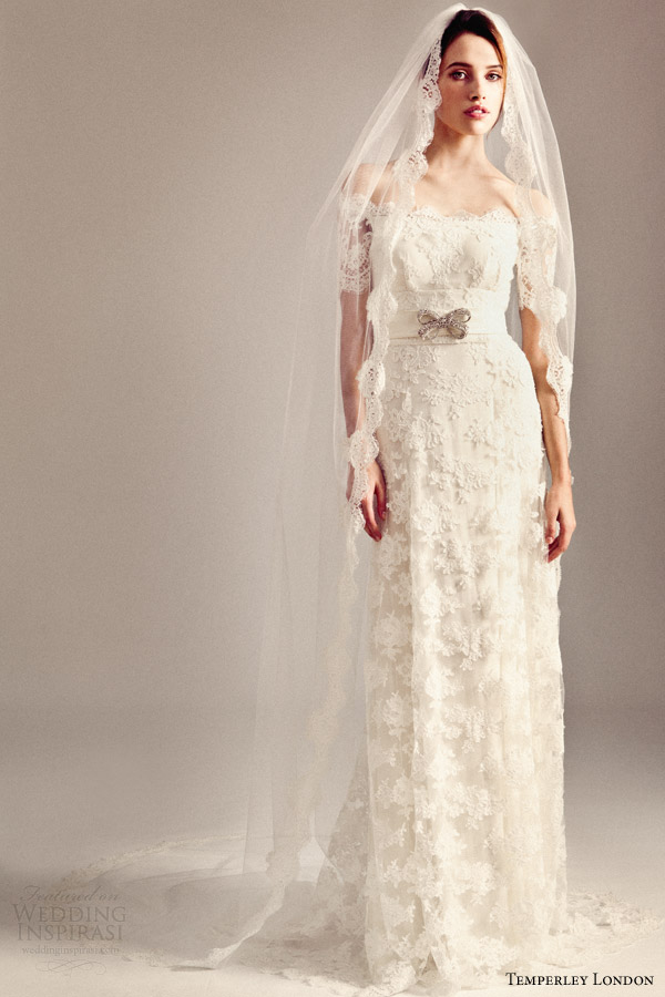 temperley bridal fall 2014 iris collection sienna lace wedding dress with veil