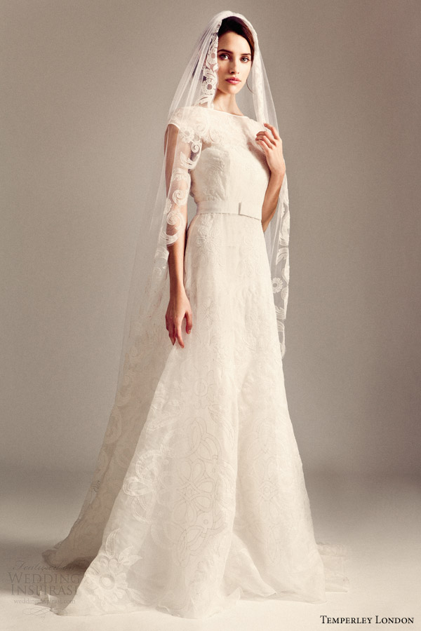 temperley bridal fall 2014 iris valerie wedding dress with veil