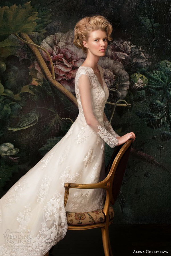 alena goretskaya bridal 2014 long sleeve wedding dress georgina