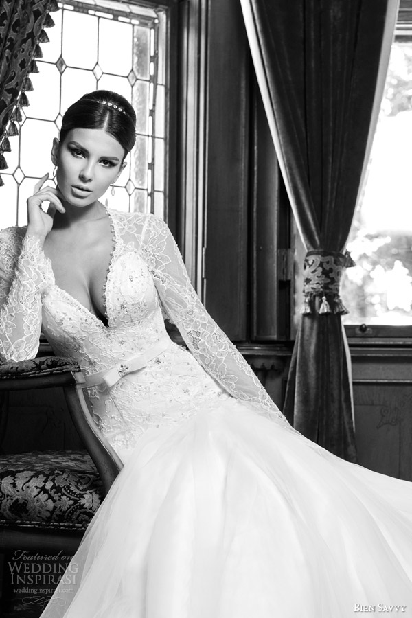 bien savvy bridal spring 2014 victoria long sleeve wedding dress