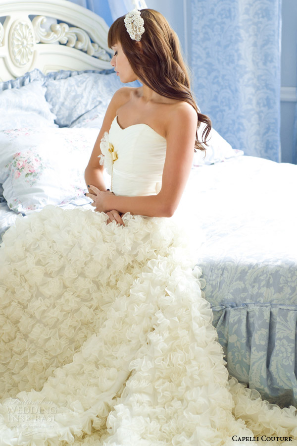 capelli couture 2014 wedding dress ruffle skirt