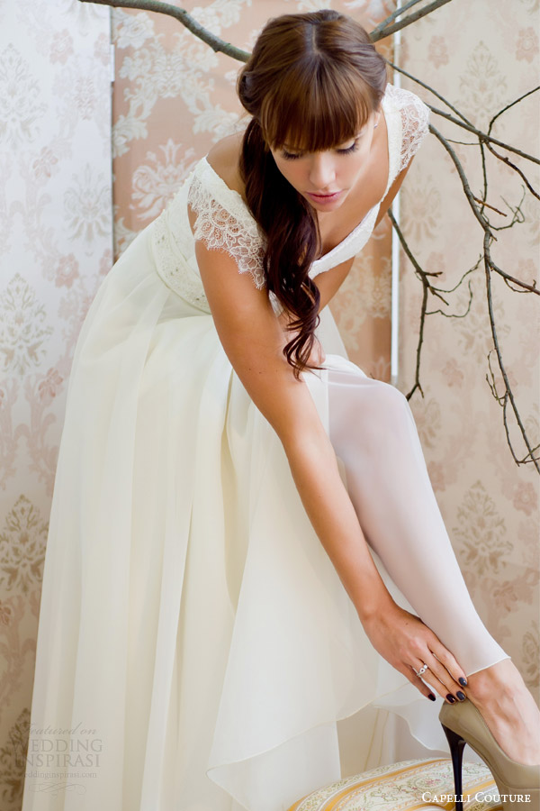 capelli couture 2014 wedding dress shoe shot