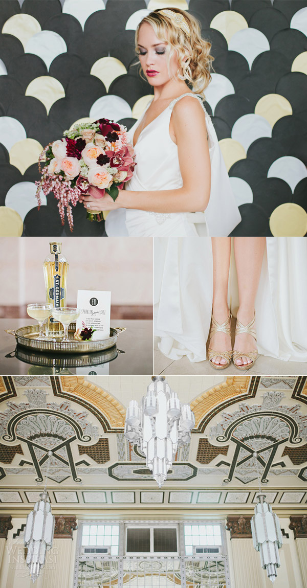 enzoani harmony wedding dress art deco themed photo shoot