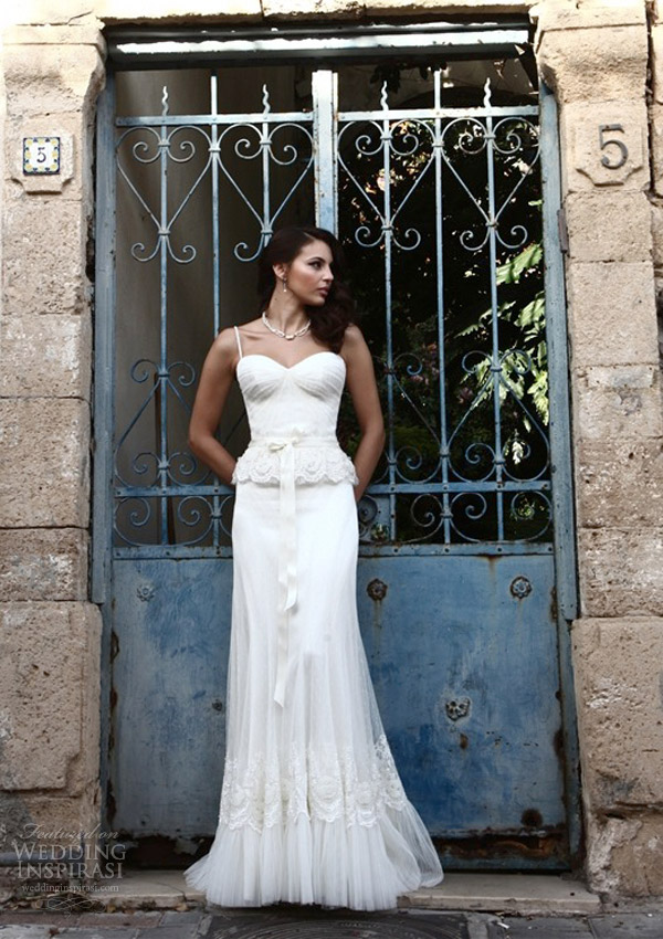 galia lahav lace peplum wedding dress 2014 real bride photo shoot