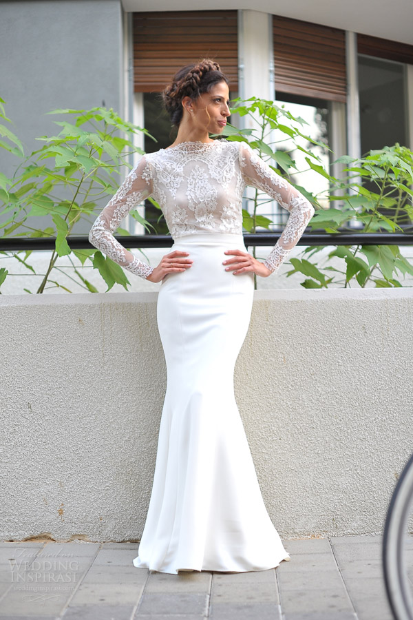 galia lahav long sleeve wedding dress 2014 real brides photo shoot