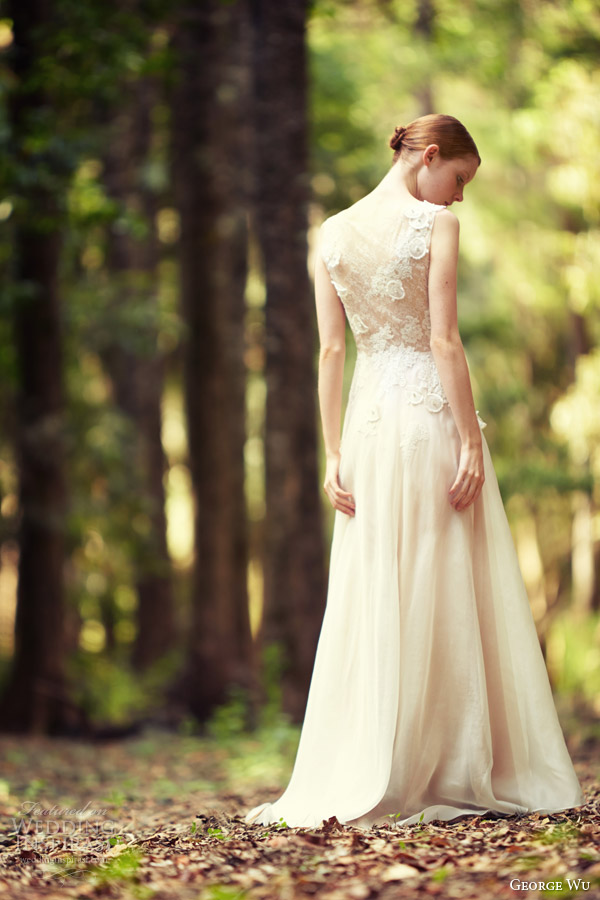 george wu bridal 2014 gnosis sleeveless wedding dress back view train george wu bridal 2014 gnosis sleeveless wedding dress back view train