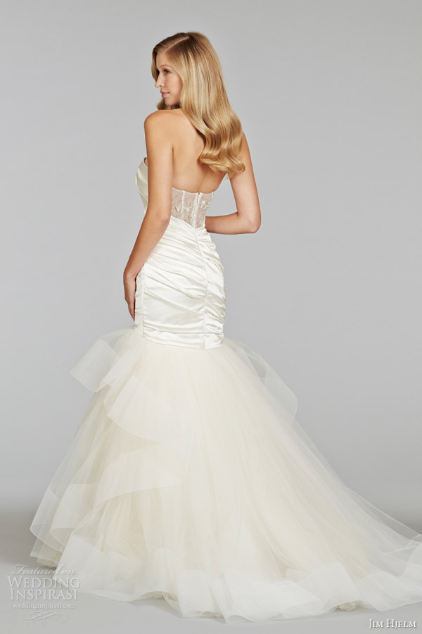 jim hjelm bridal spring 2014 strapless wedding dress style jh8403