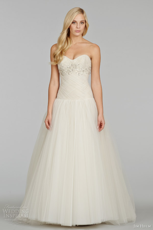jim hjelm bridal wedding dresses 2014 strapless ball gown style jh8401