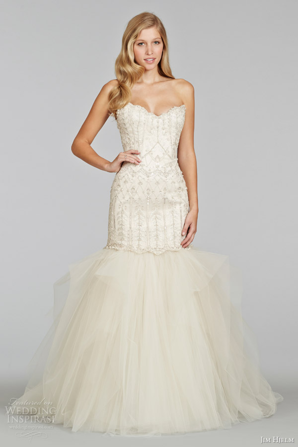 jim hjelm spring 2014 convertible 2 in 1 strapless wedding dress style jh8407