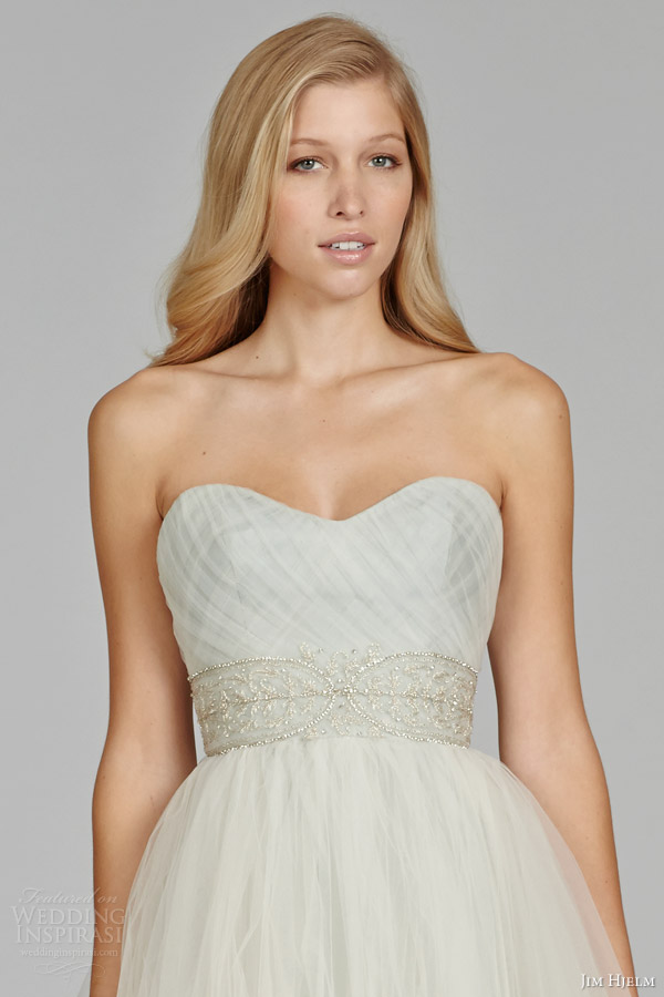 jim hjelm wedding dresses spring 2014 strapless ball gown style jh8415 bodice close up