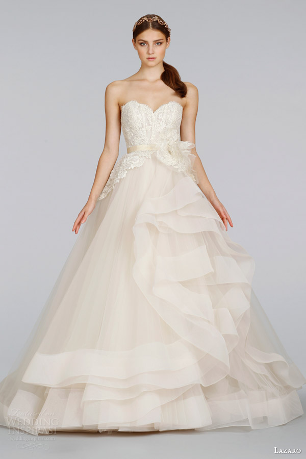 lazaro bridal wedding dresses spring 2014 champagne tulle strapless ball gown style 3413 lazaro bridal wedding dresses spring 2014 champagne tulle strapless ball gown style 3413
