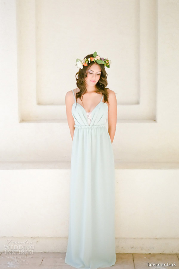 lovey by isha spring 2014 mint ocean beach silk wedding dress