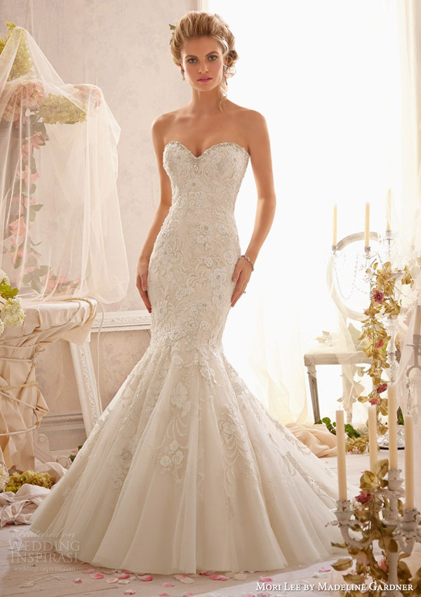 mori lee by madeline gardner bridal spring 2014 strapless wedding dress style 2623