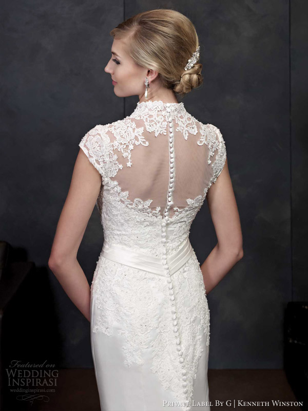 private label by g kenneth winston spring 2014 cap sleeve wedding dress style 1540 illusion back