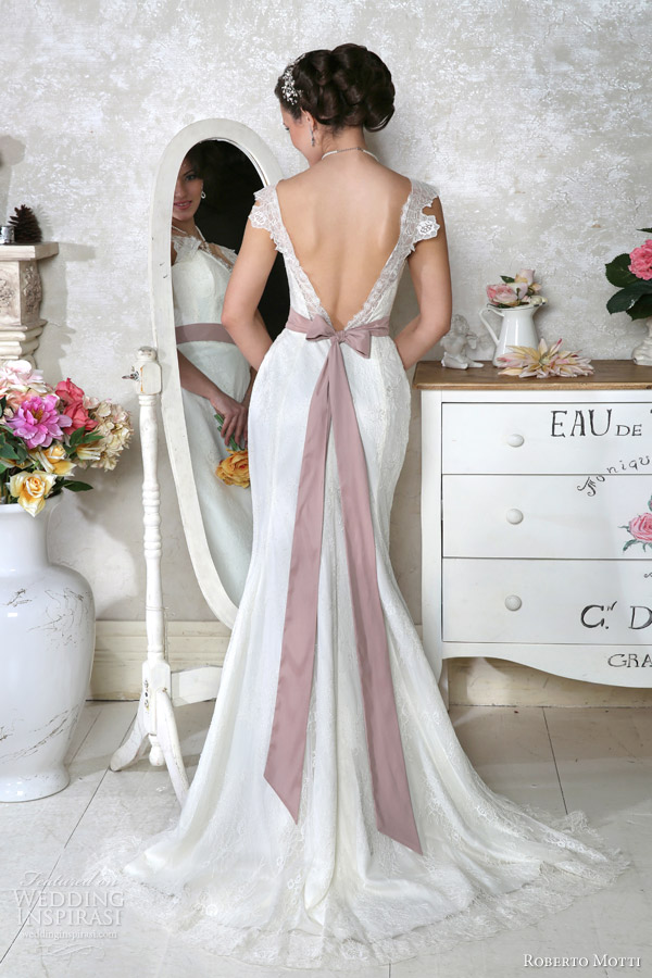 roberto motti 2014 italian designer wedding dress seleste open back train