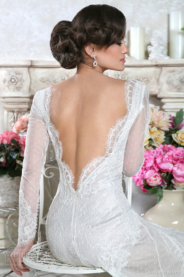 roberto motti 2014 italian long sleeve wedding dresses domenica open back