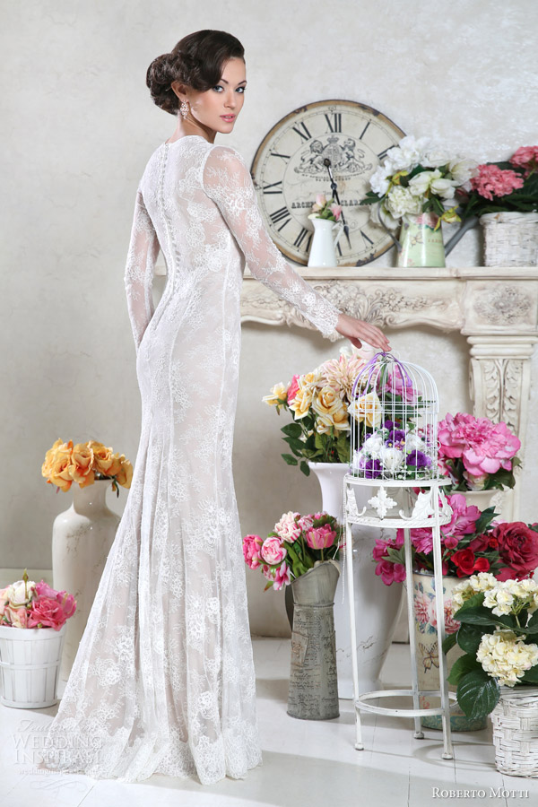roberto motti bridal 2014 elizabet long sleeve lace wedding dress
